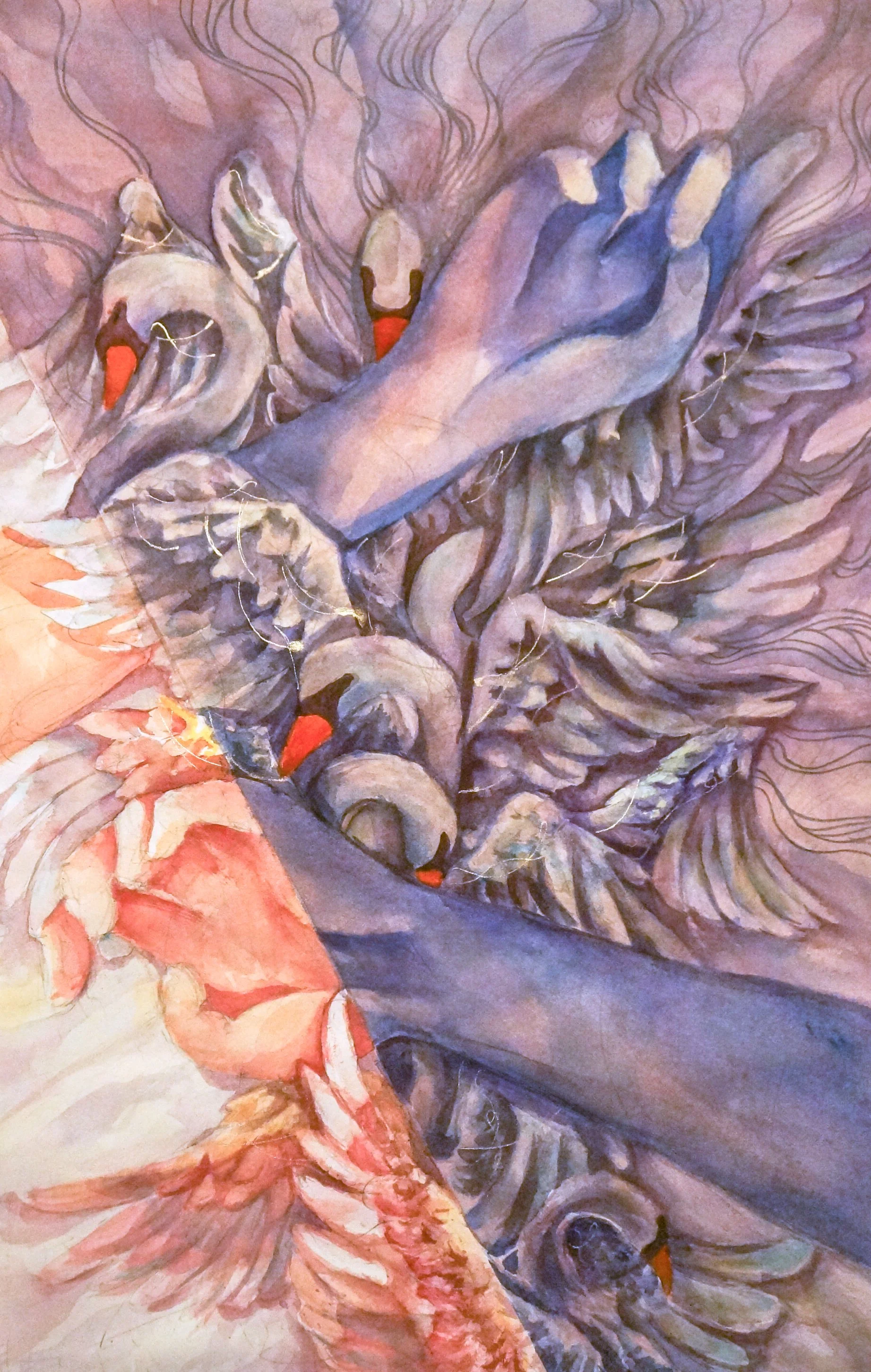 Wake Me Up Gently (2022), Watercolor on paper, 15'x22'