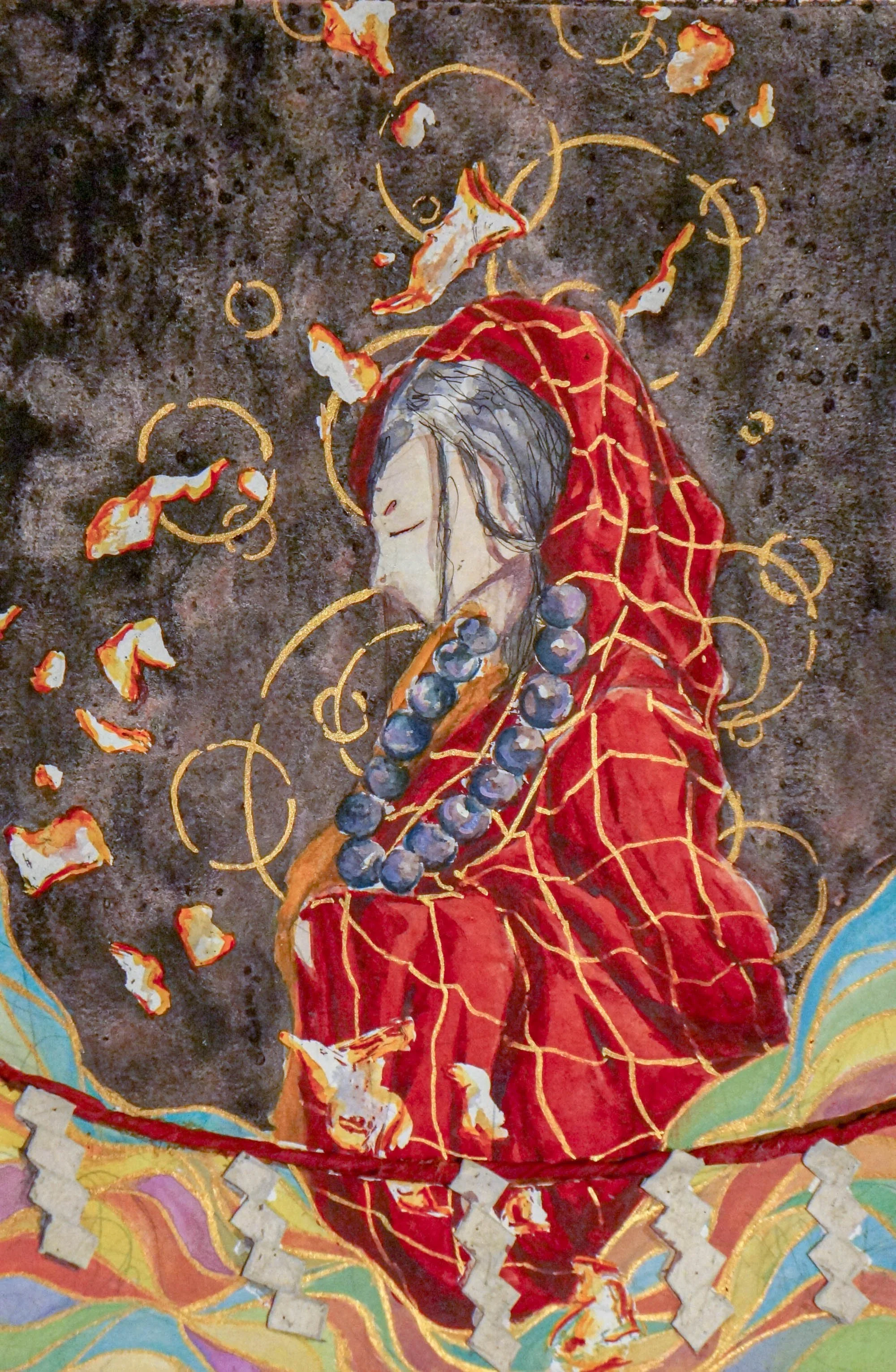 After Time (2022), 11x15, mixed media on paper