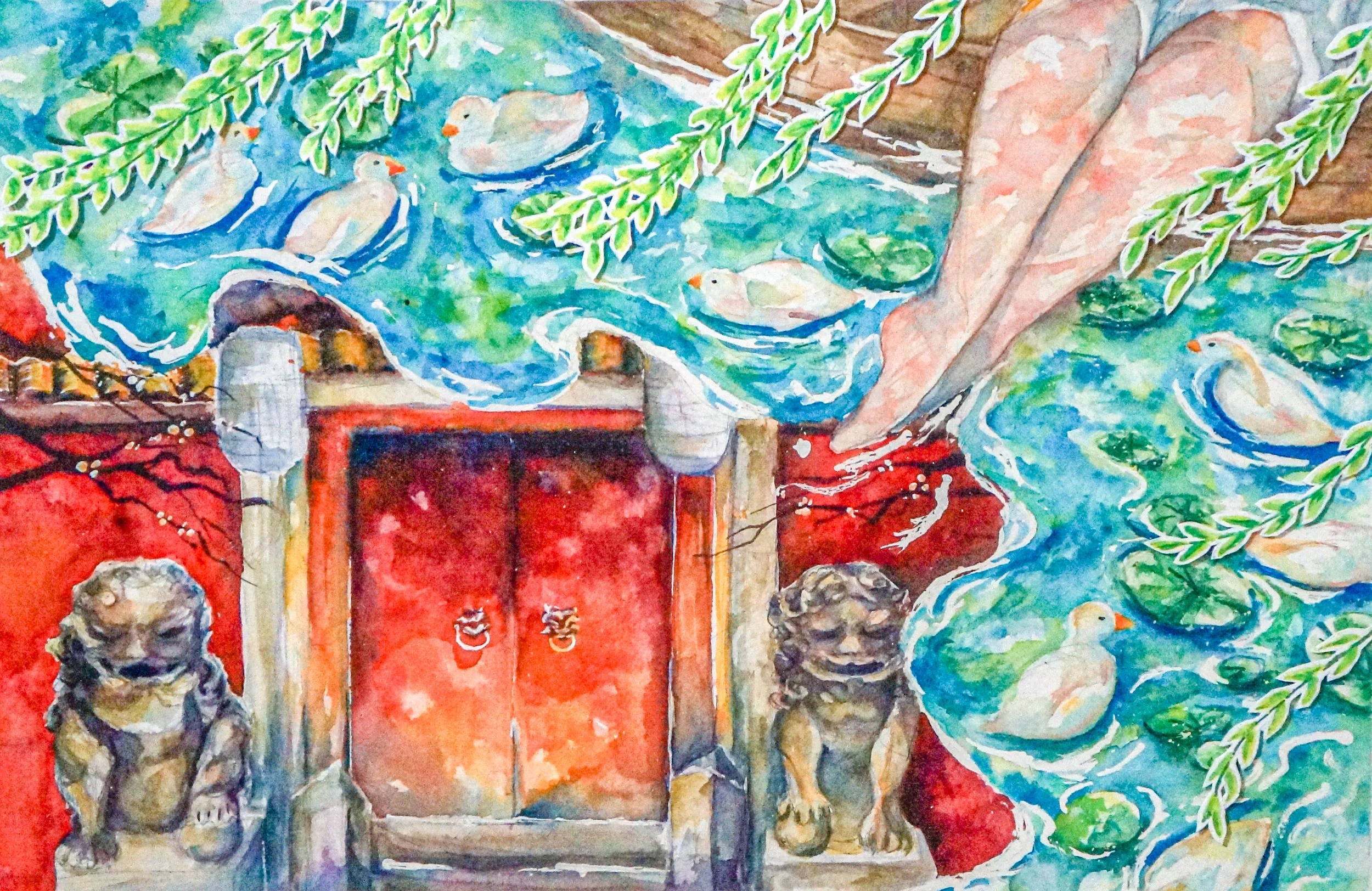 Adrift in Spring (2024) Watercolor on Paper