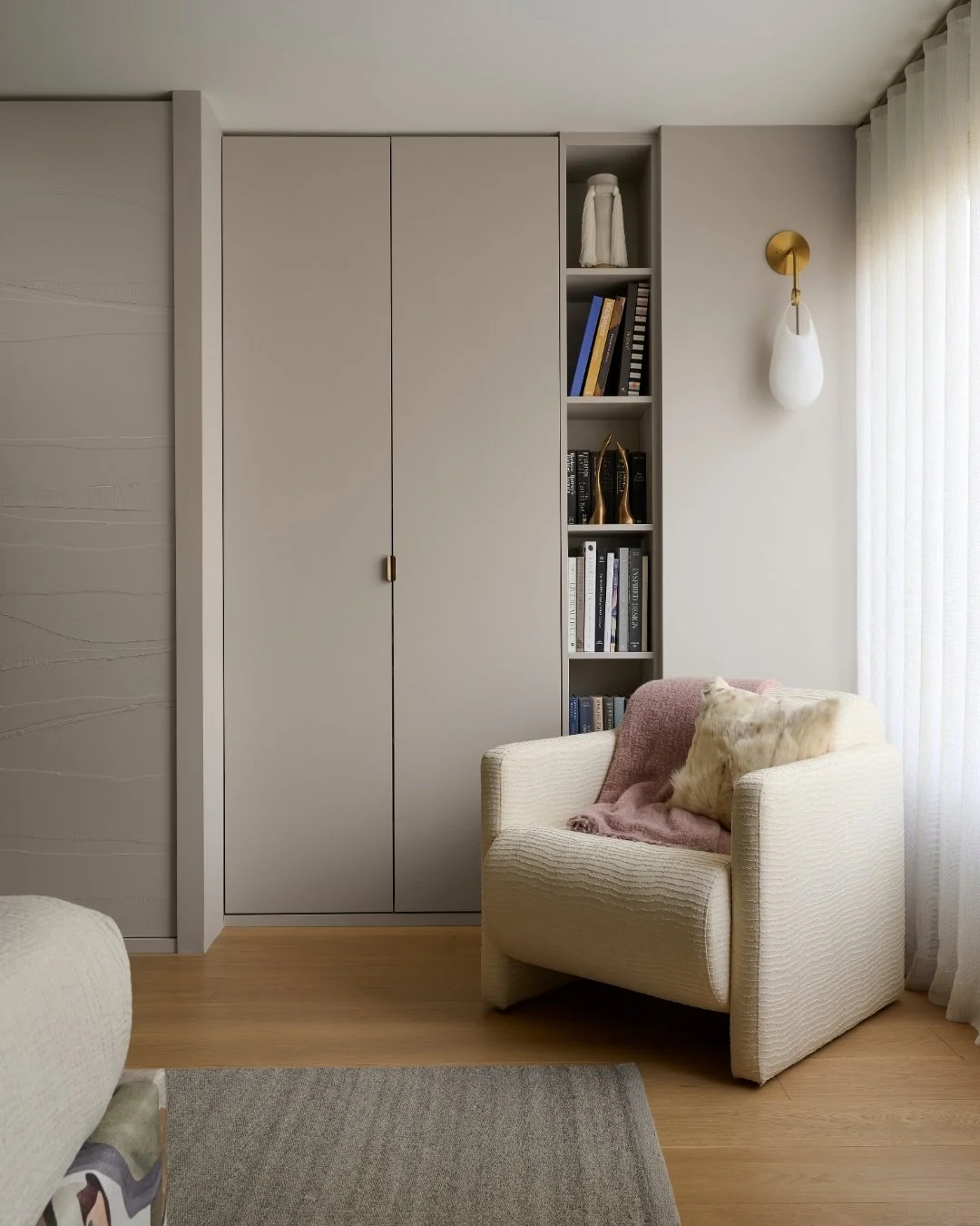 I always look for opportunities to make a room feel more personal, and corners are one of my favourite places to do that.

This little nook adds warmth without clutter, structure without rigidity. It&rsquo;s somewhere to read, think, sip your morning