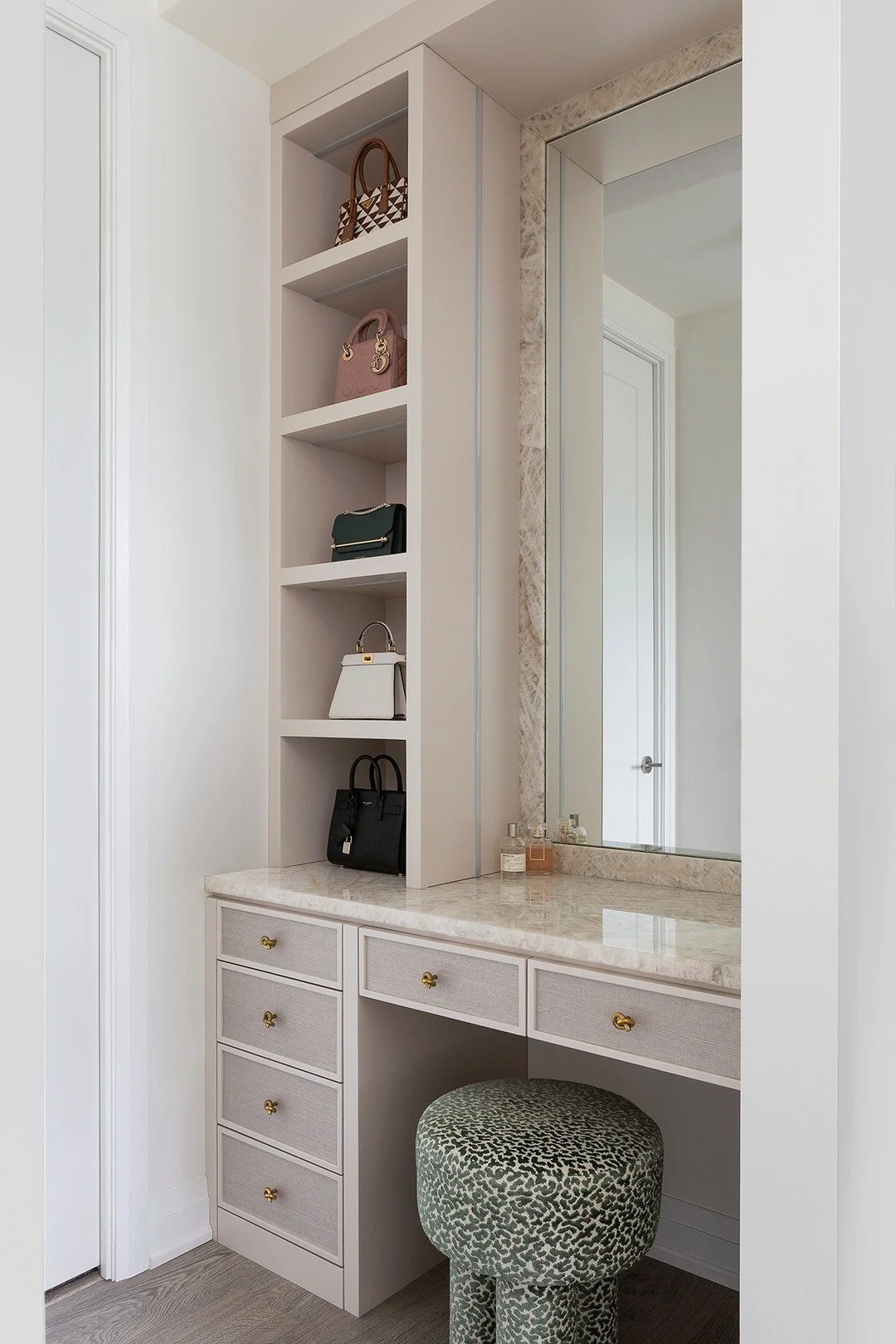 Swipe through to see this vanity change moods ✨

There&rsquo;s something undeniably luxurious about ambient lighting at a vanity. It&rsquo;s gentle, flattering, and quietly glamorous &mdash; the kind of soft glow that instantly elevates the space. 

