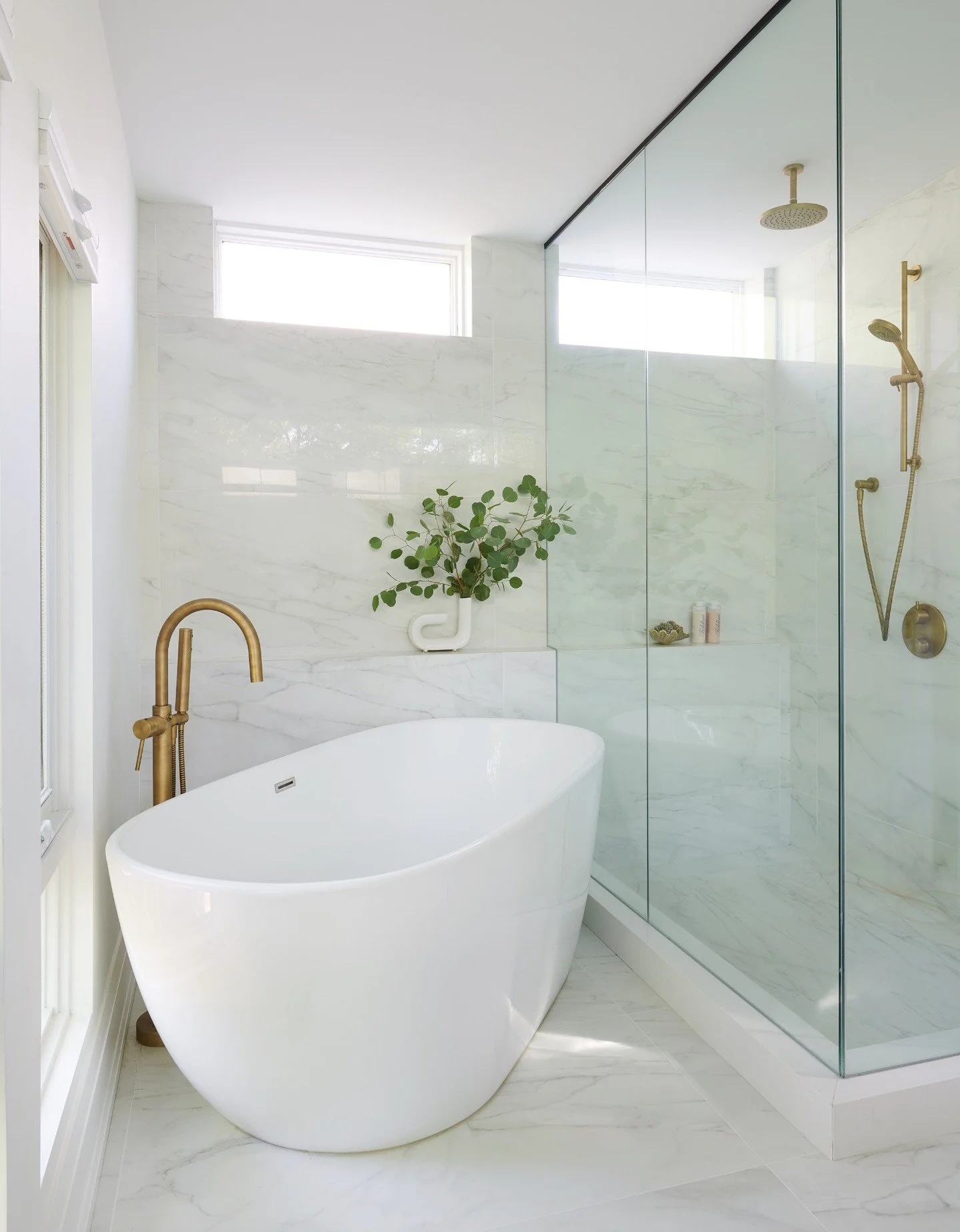 The two biggest asks for this bathroom were things that don&rsquo;t always go together easily.

Light and privacy.

The home is surrounded by trees, which creates this beautiful sense of being tucked into nature and provides a lot of privacy in the w