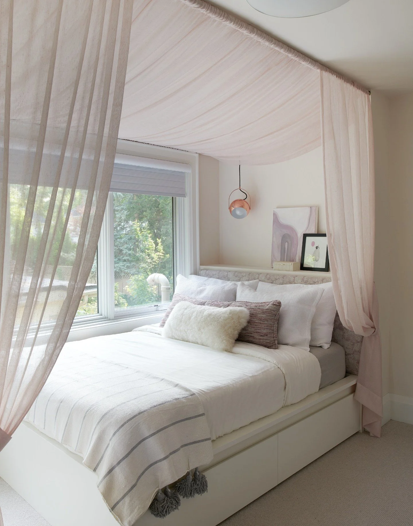 Harriet was the most girly-girl of the bunch at the time, so this room started with one very specific feeling in mind: soft, magical, cozy, and just a little bit princess-y without tipping into overly themed or frilly. 

And funny enough, she had ver