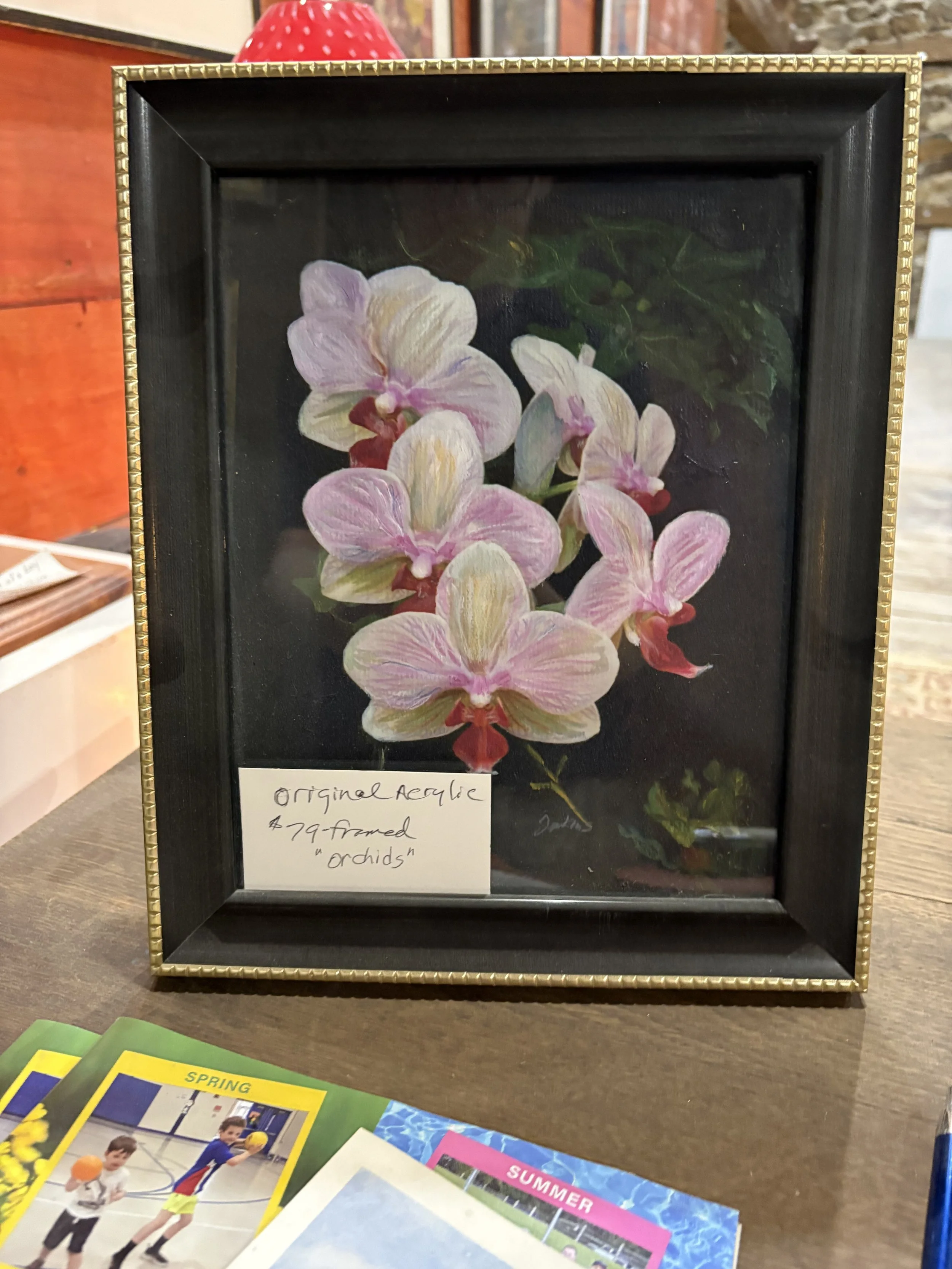 Original Acrylic Painting 'Orchids' – Framed