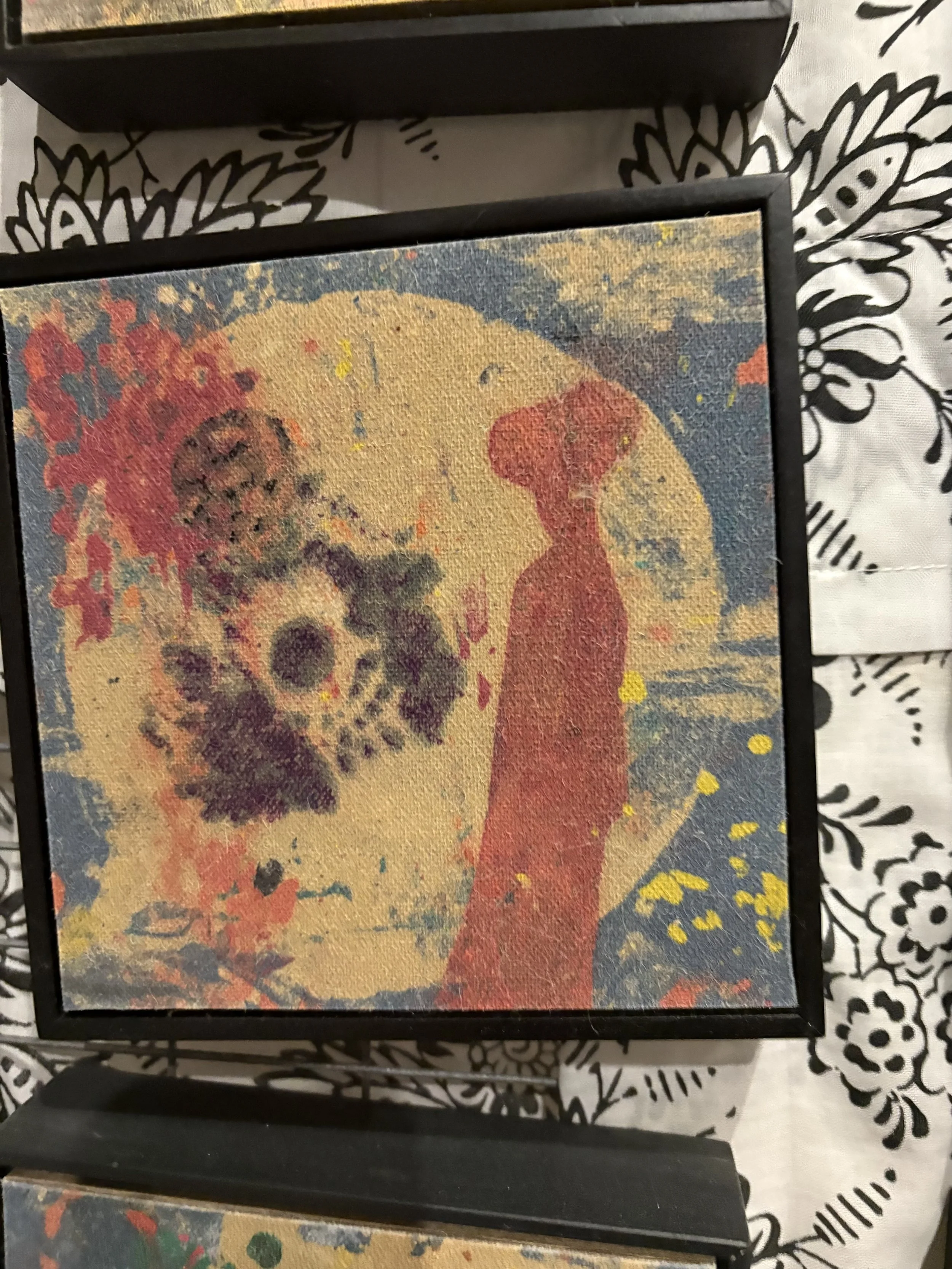 Colorful Abstract Canvas Art with Frame by Stephen Kolesch