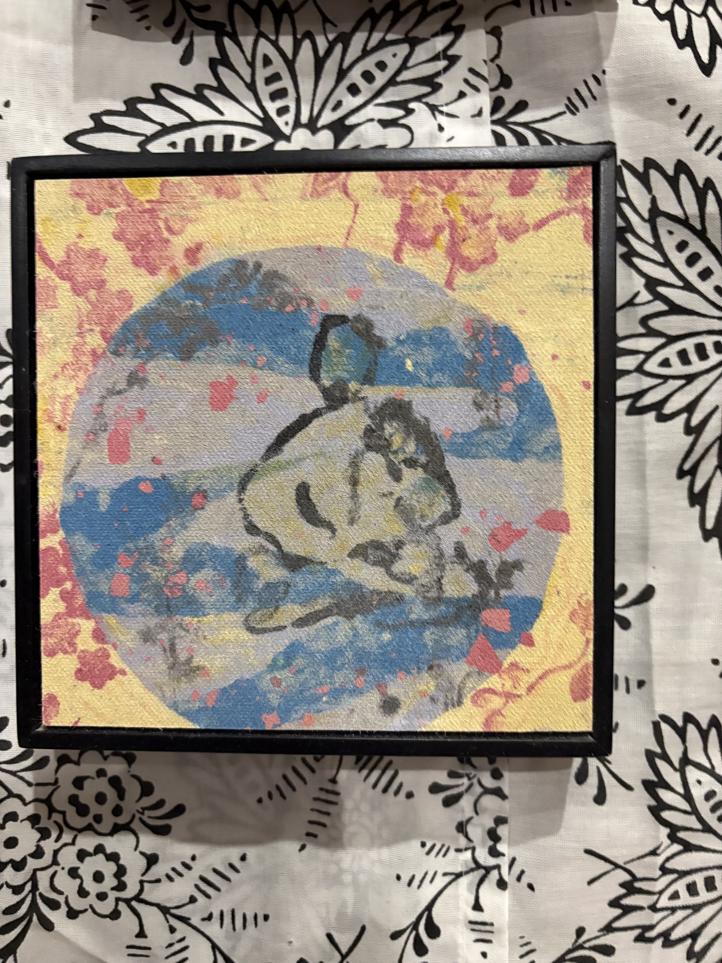 Vibrant Abstract Canvas Art with Black Frame by Stephen Koelsh Print