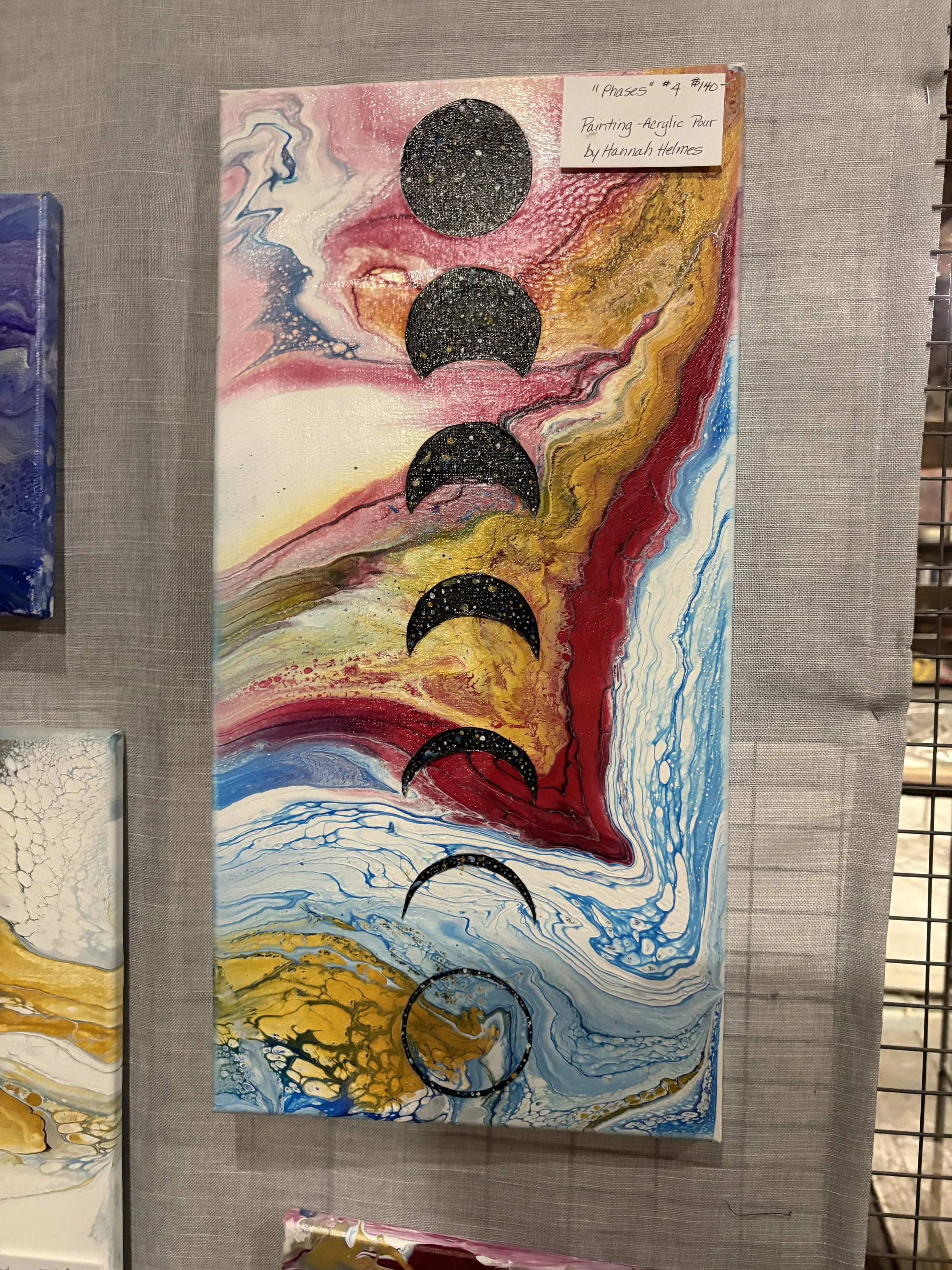 "Phases" #4 Acrylic Pour Painting by Hannah Helmes
