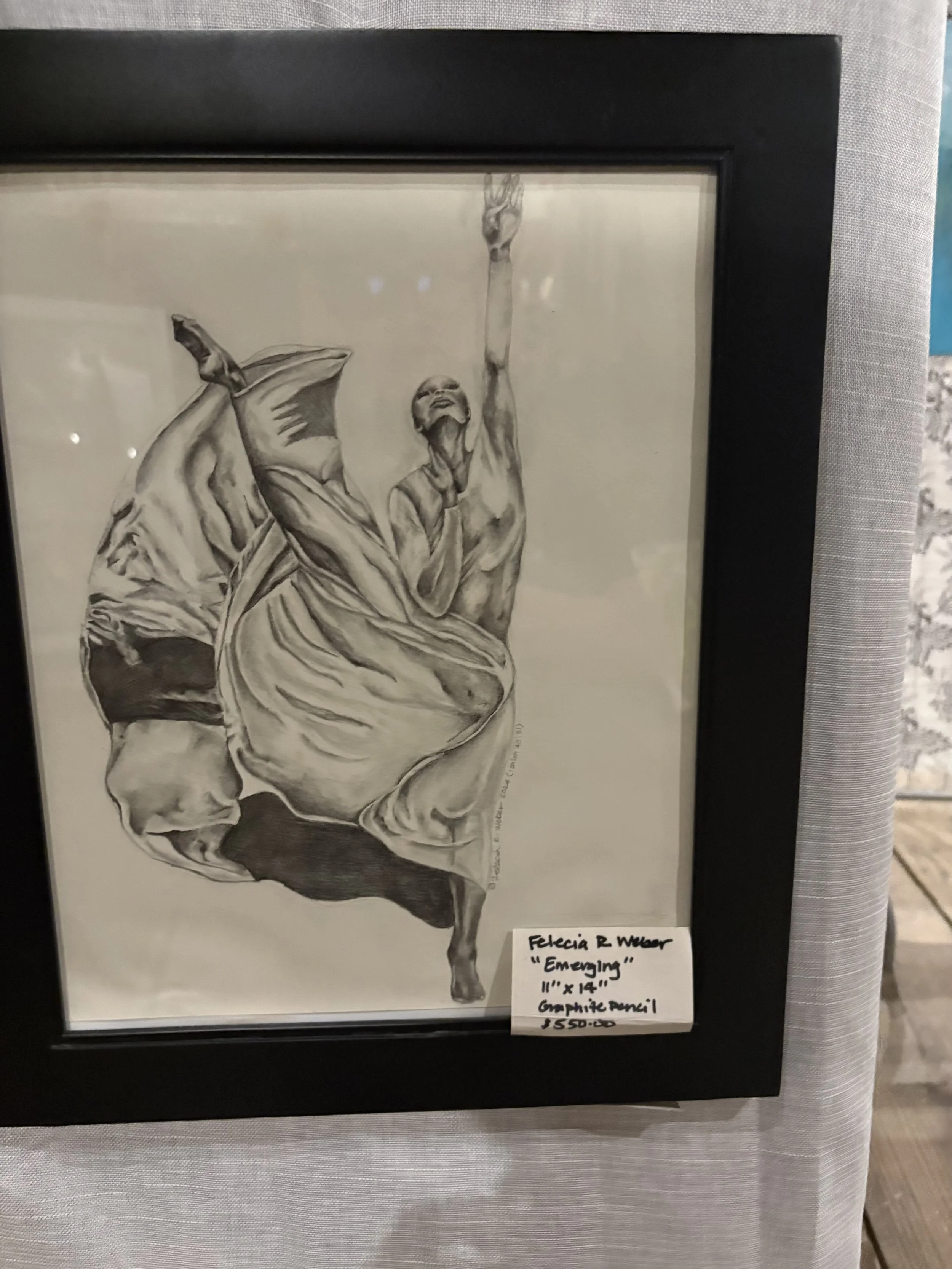 'Emerging' Graphite Pencil Art by Felecia R Original Print