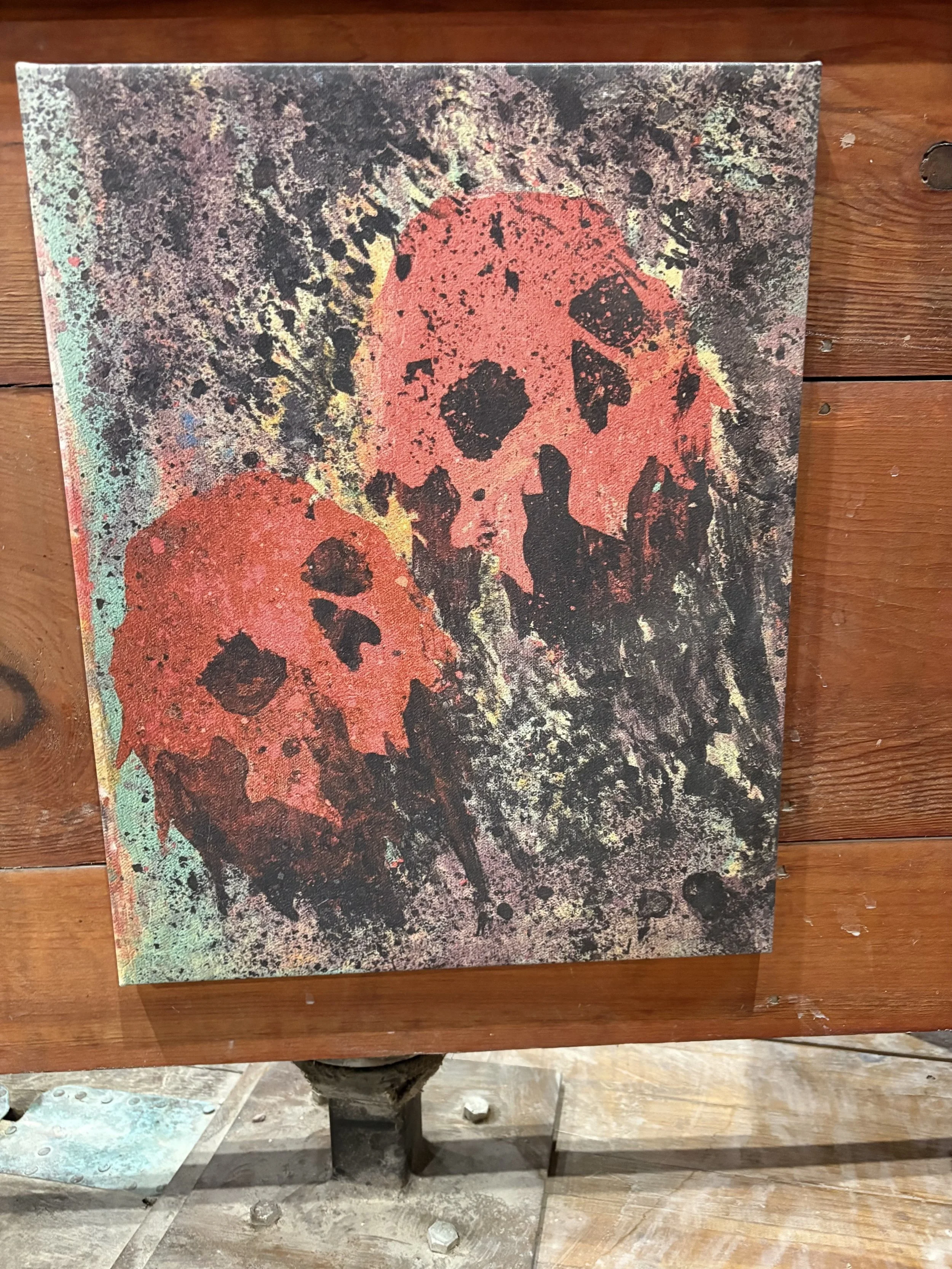 Abstract Skull Art Canvas by Stephen Koelsh