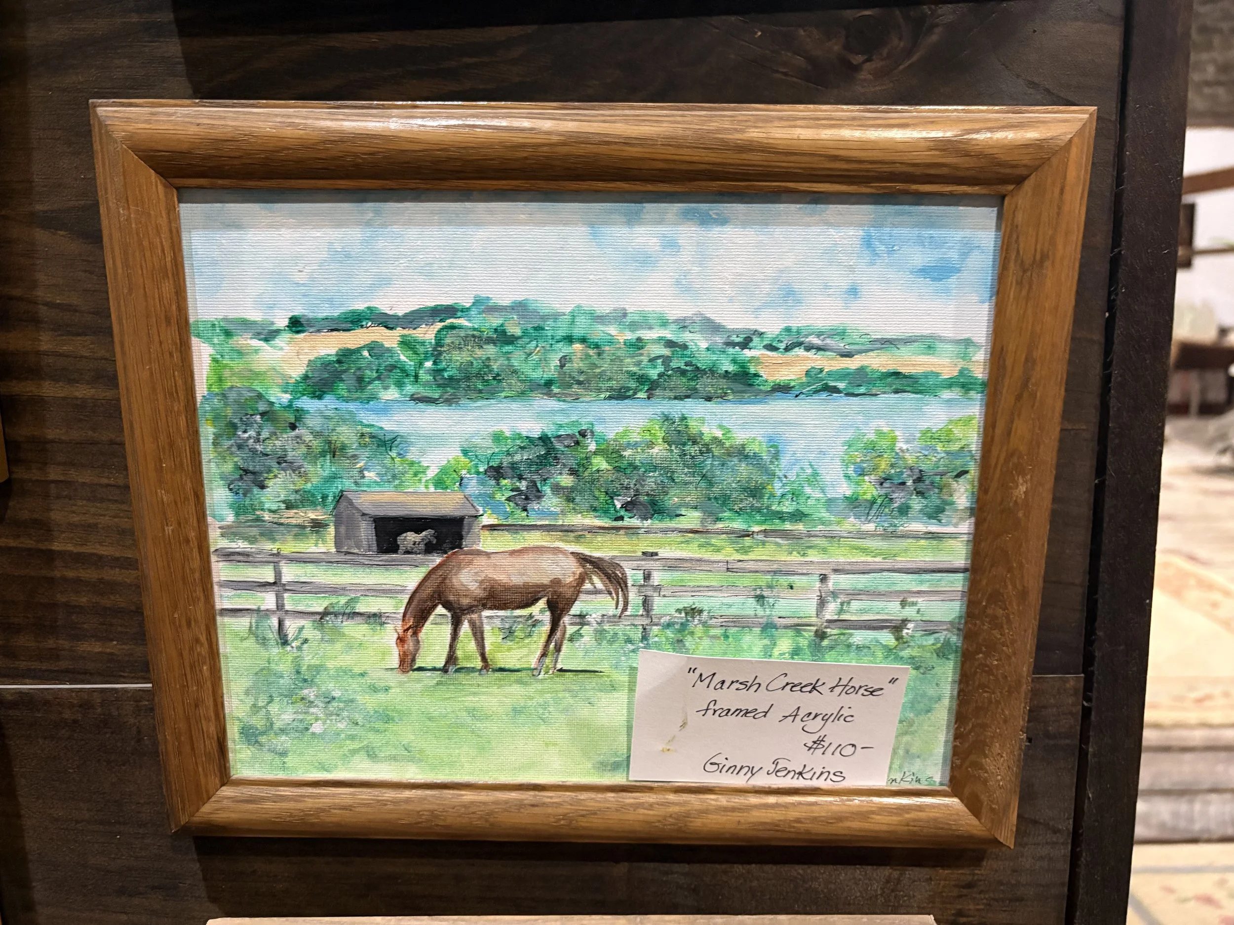 Marsh Creek Horse Watercolor Original Print by Ginny Jenkins