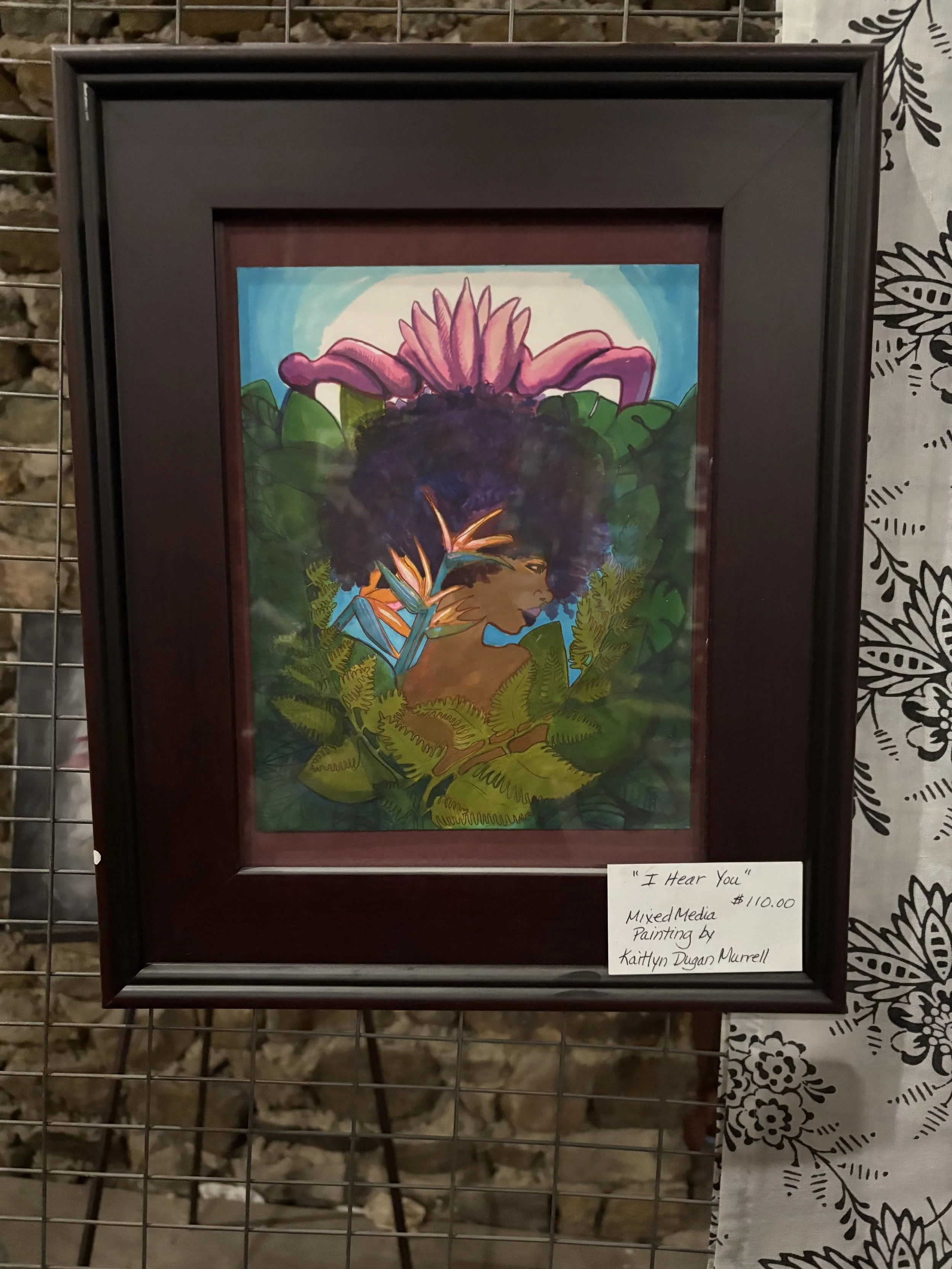 "I Hear You" Framed Mixed Media Artwork