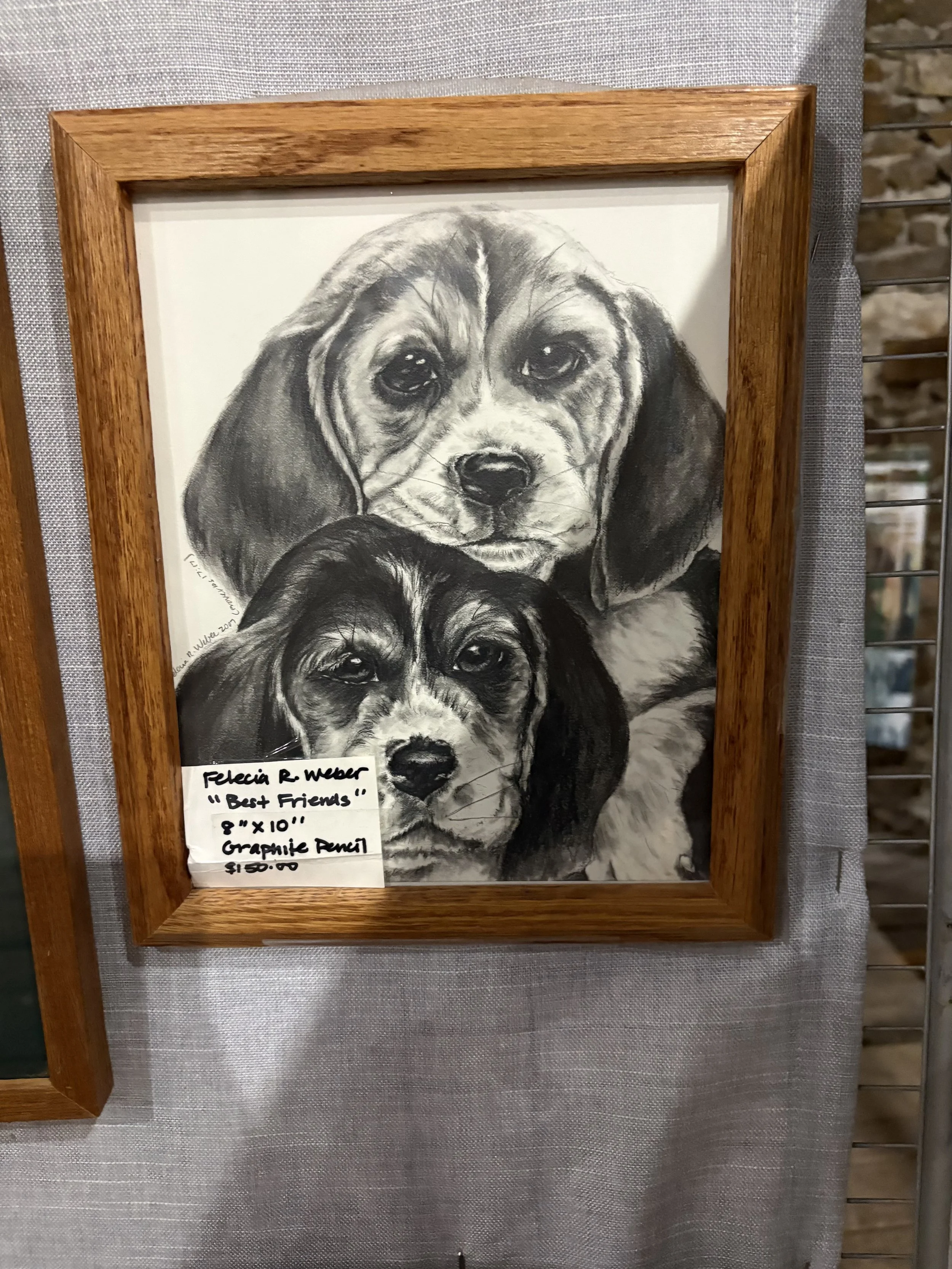 'Best Friends' Graphite Pencil Puppy Drawing
