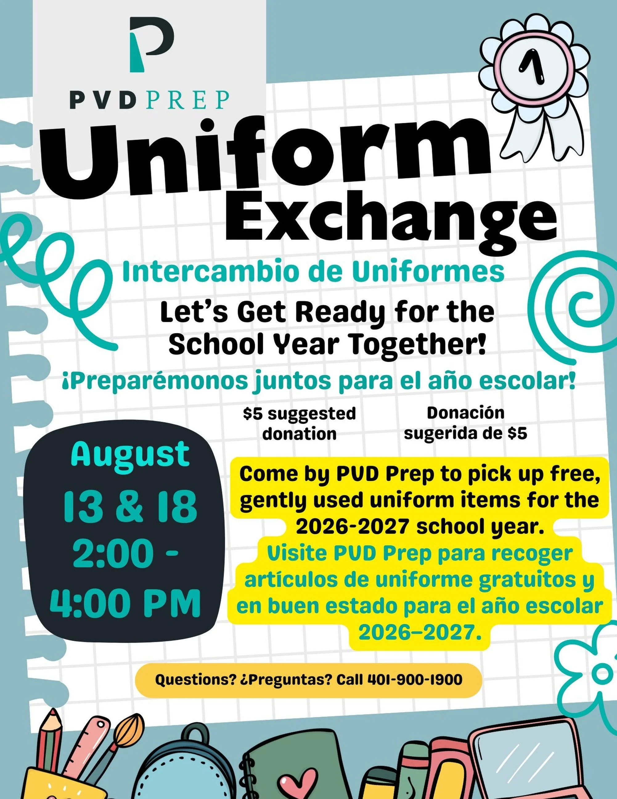 PVD Prep families are welcome to grab free, gently used uniform items at our August uniform exchange! #charterschool #providenceri