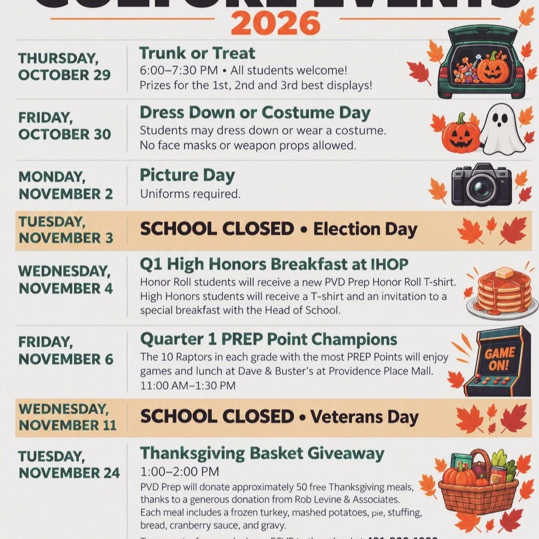 Fall events at PVD Prep :)