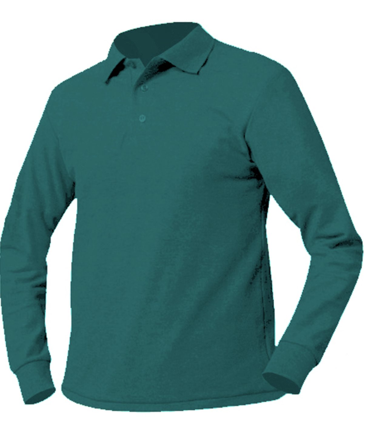 Long sleeve teal polo (logo not pictured) 