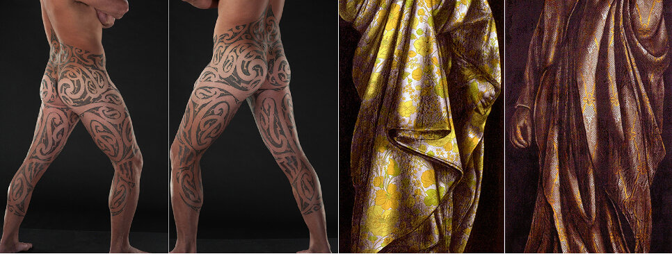  Full body tatoo, Rangi Kipa, 2004.  Extract of " les douzes Pleurants" Abbaye d'Arthous, Pascal Daudon, 2004. 