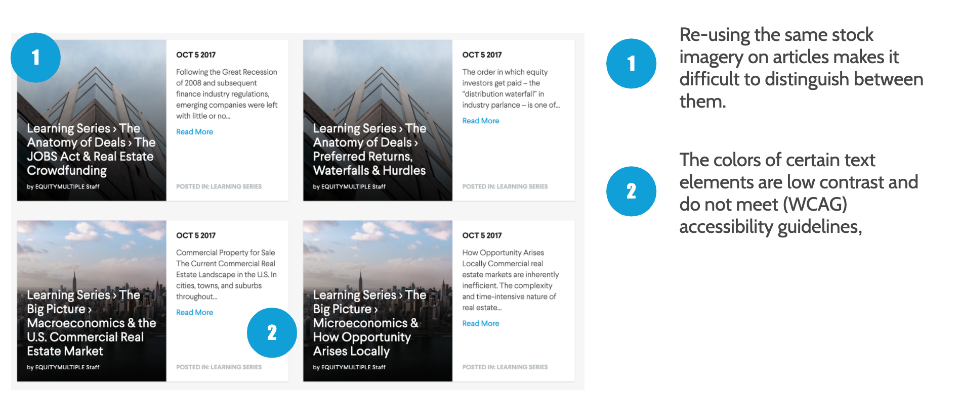 Articles section (resource center)