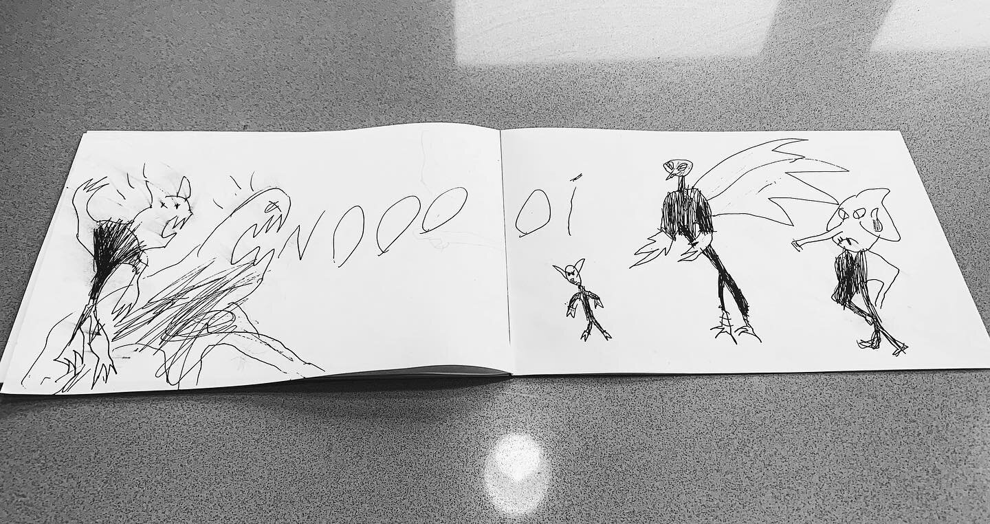 Miles inspired by Piggy + Elephant + Pigeon from various Mo Willems stories.