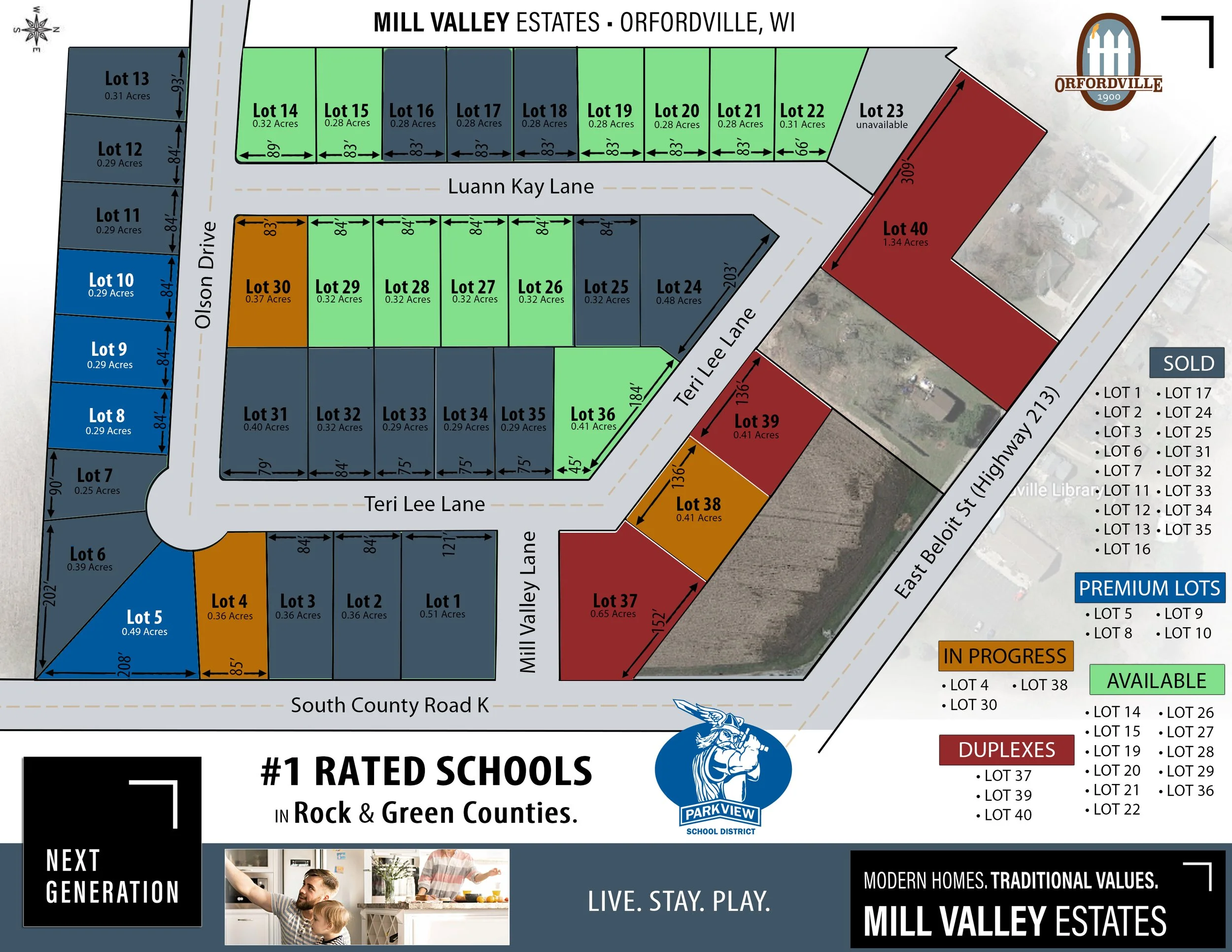 New Construction Millvalley Estates in Village of Orfordville, WI