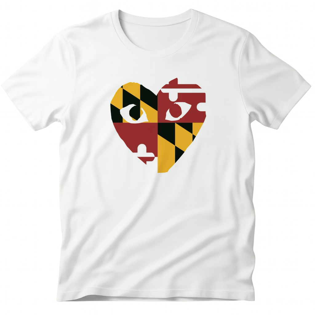 Baltimore Heart: Full Flag Edition White Tee