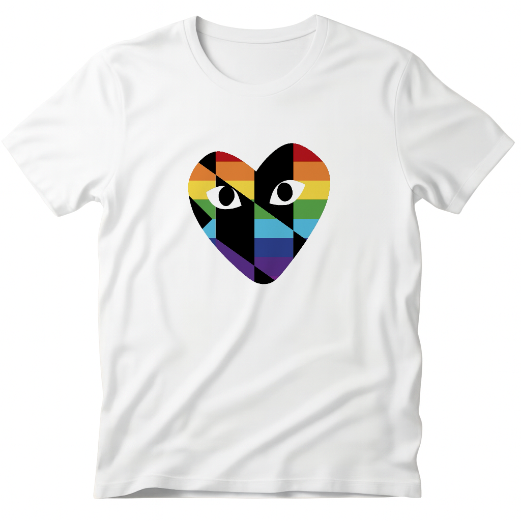 Pride Heart Eyes – White Tee Edition