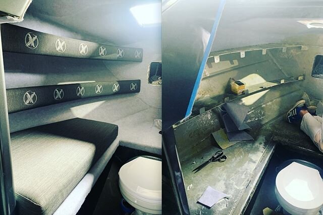 Before and after.
Hull liner fit out on an Extreme 745 for Lewis Marine.
#42southmarine #extremeboats  #lewismarine #powerboats #trailerboats #trailorboatclub #marineandsafetytasmania #derwentriver #riverderwent #anyboatanytime #yamahaoutboards #moto
