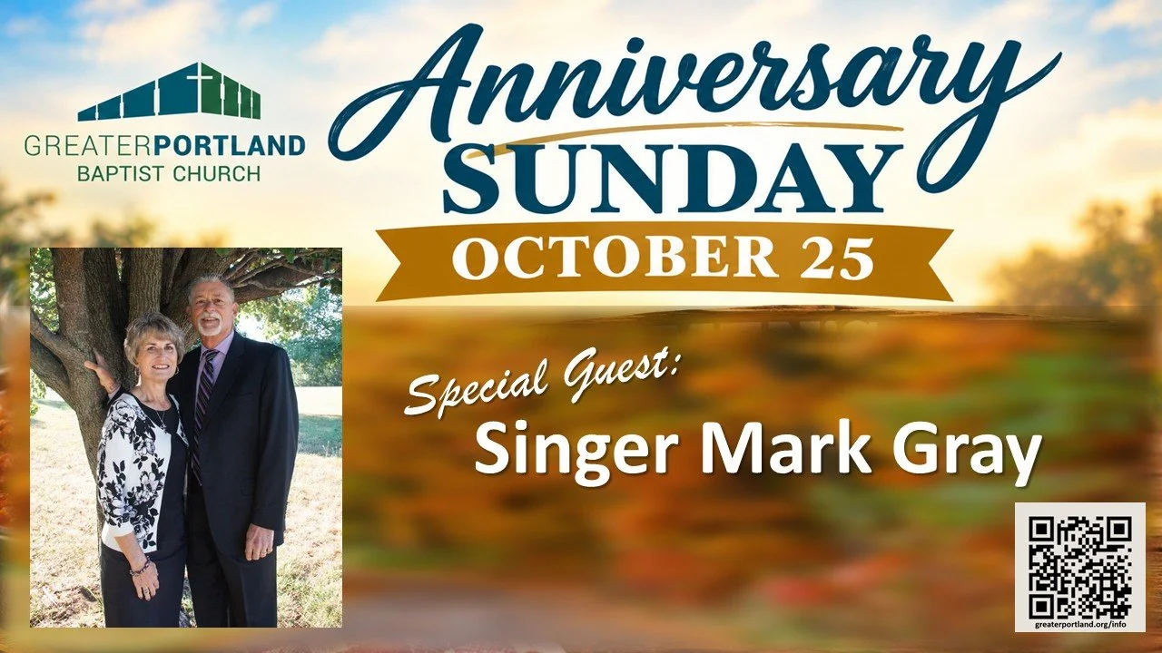 Anniversary Sunday is October 25
