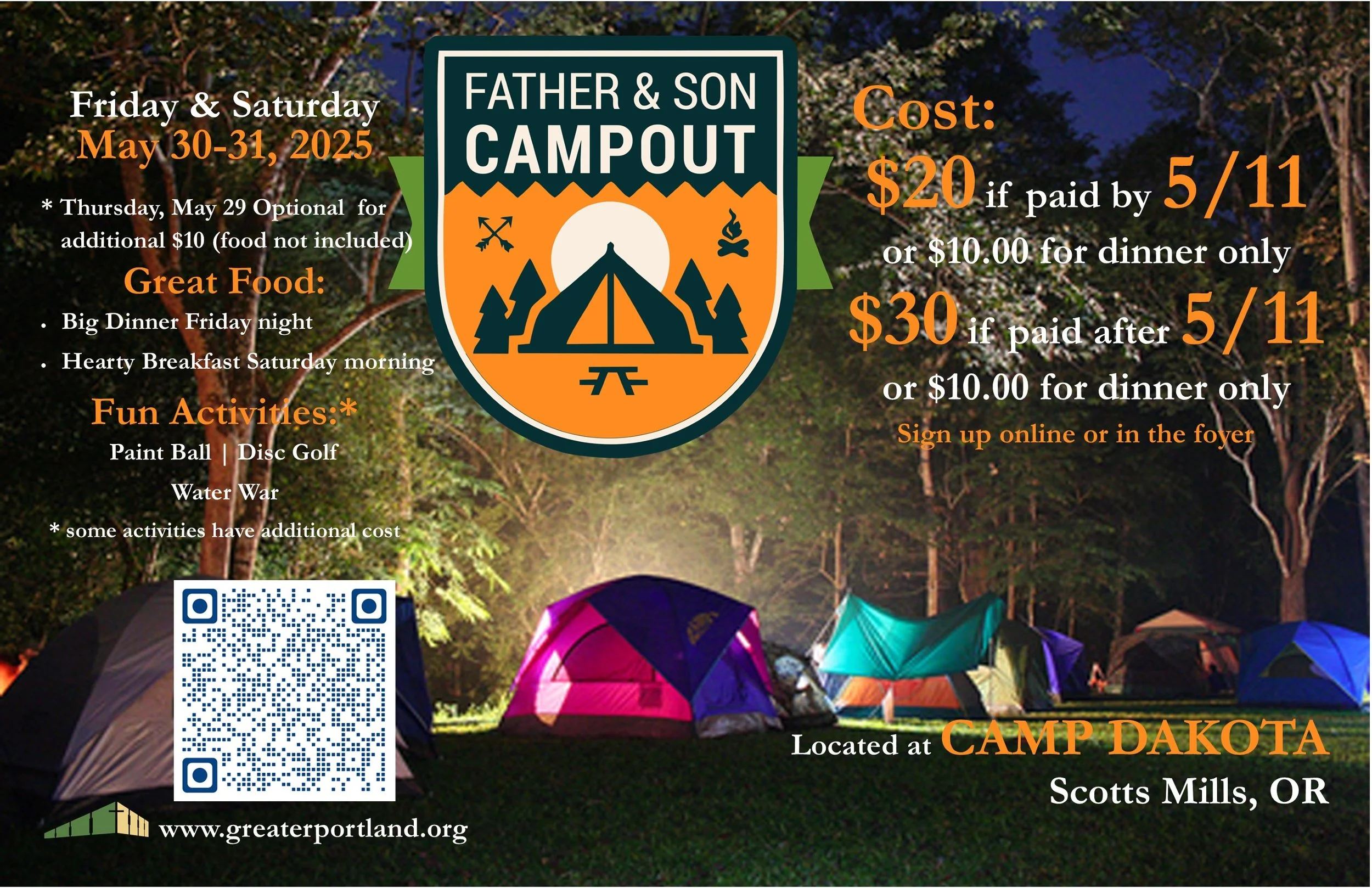 Father & Son Campout — Greater Portland Baptist Church - Pastor Scott ...