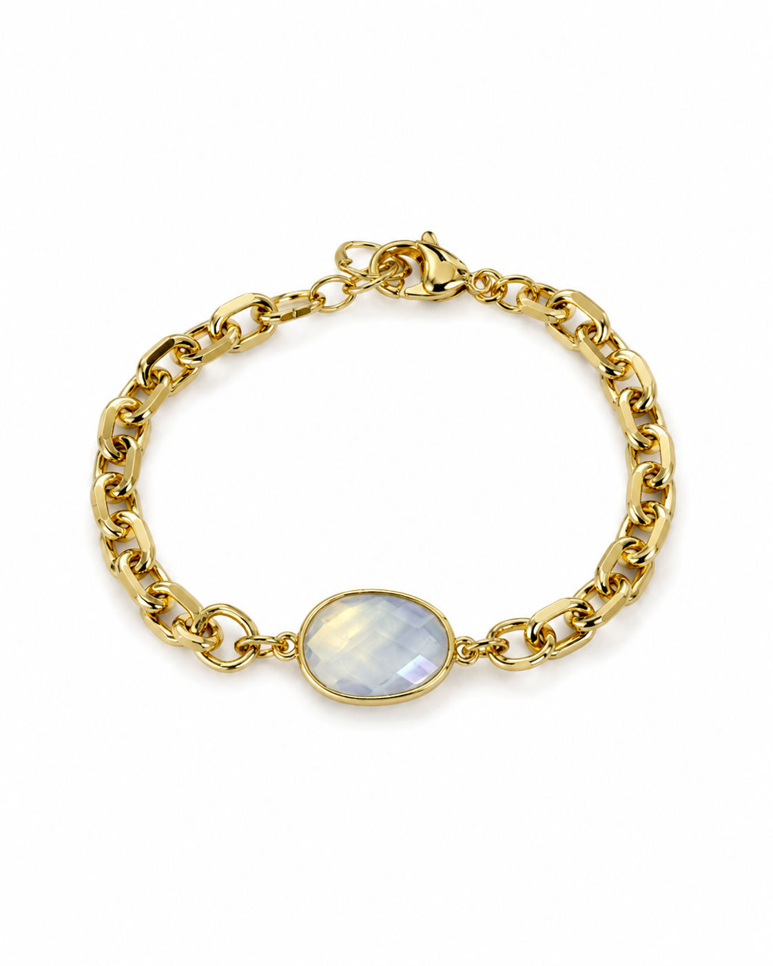 Opal Charm Gold Bracelet