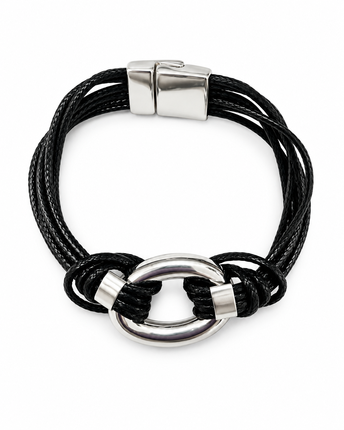 Black Braided Stainless Steel Bracelet