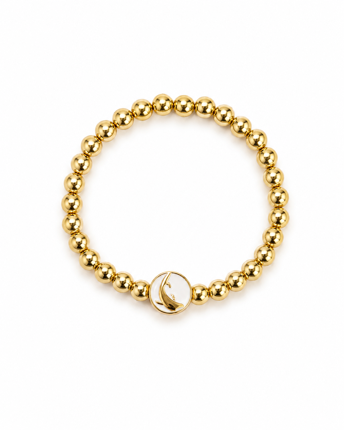 Gold Charm Beaded Bracelet