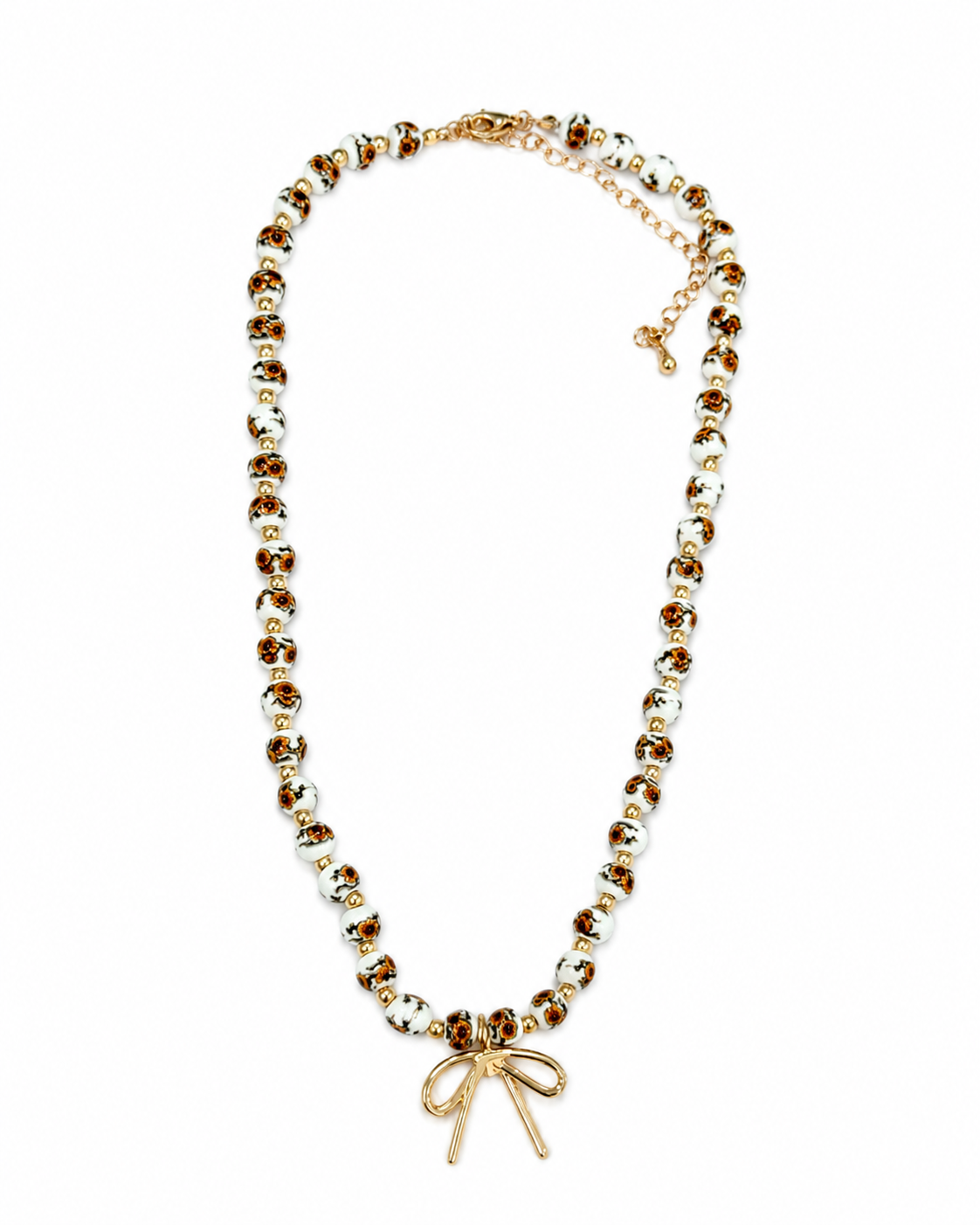 Beaded Bow Necklace