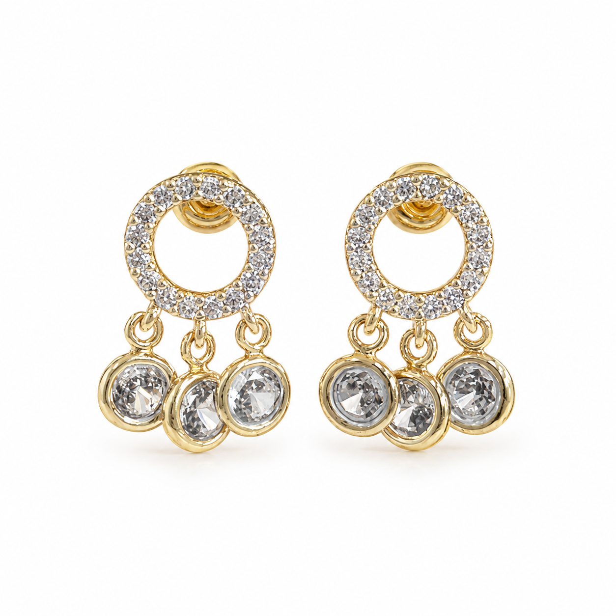 Gold Sparkle Drop Earrings