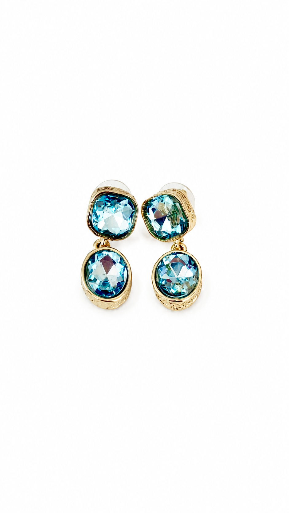 Radiant Blue Crystal Drop Earrings