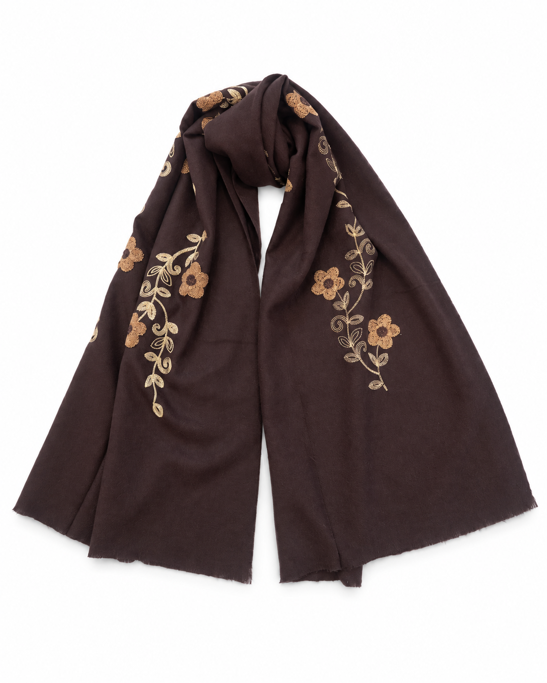 Embroidered Floral Scarf