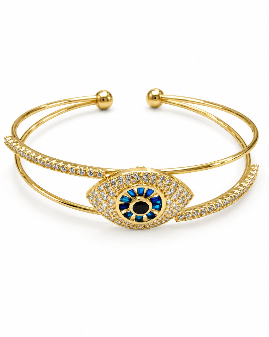 Radiant Eye Gold Cuff Bracelet