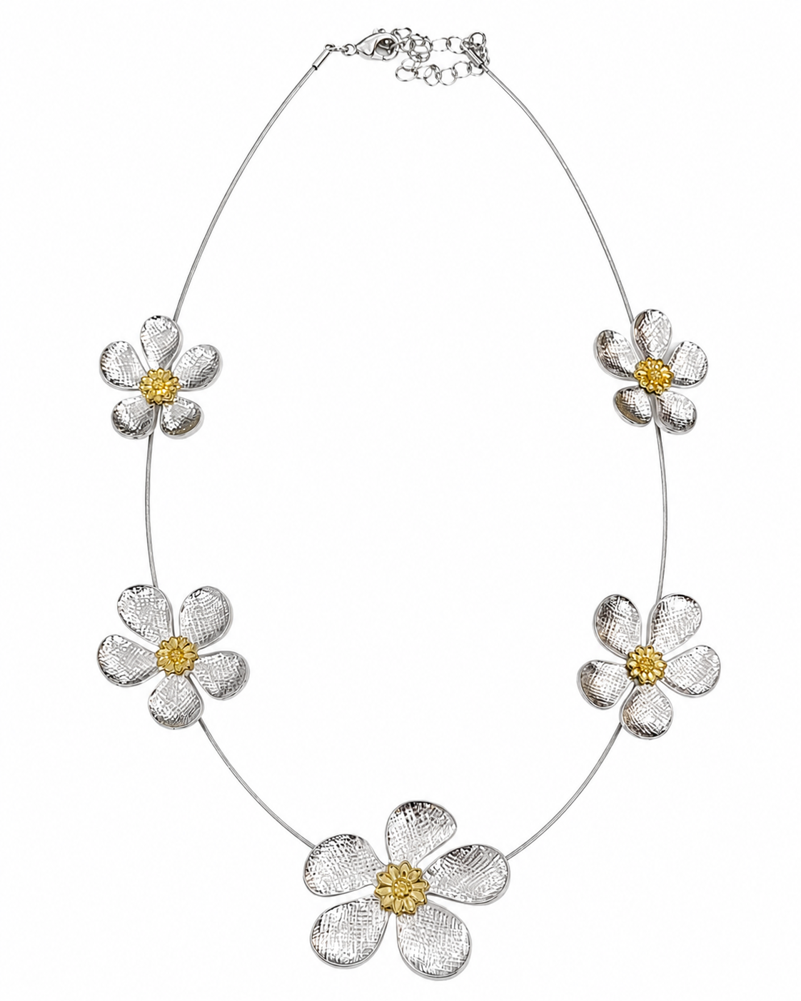 Silver Daises Necklace