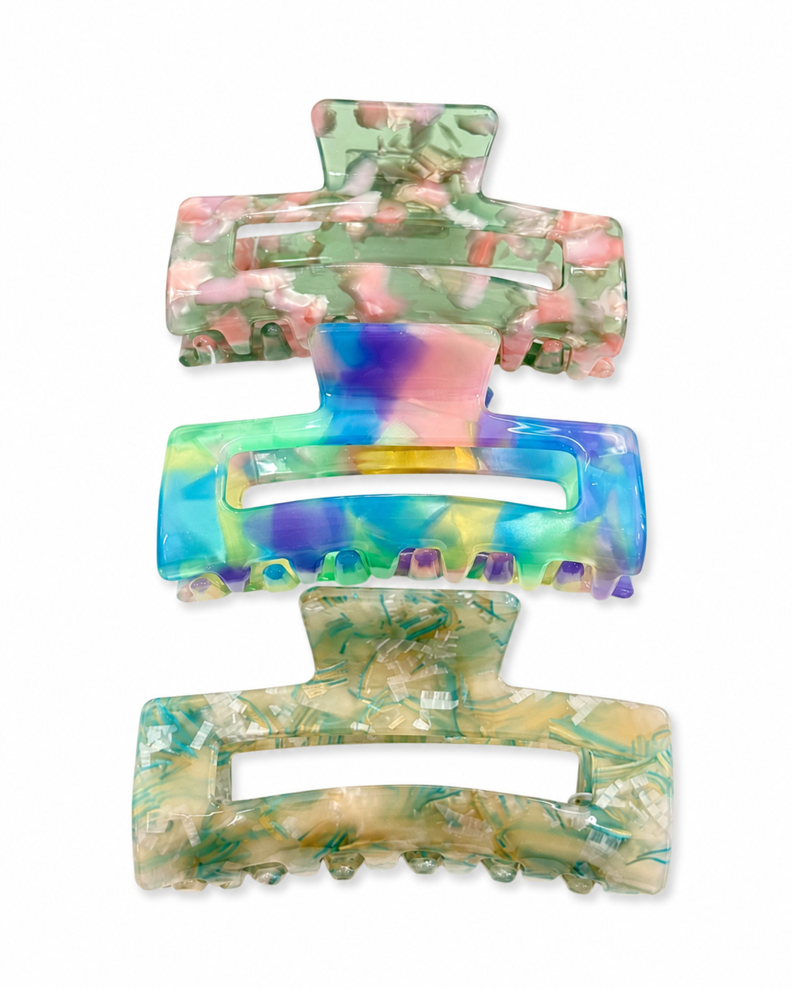 Marble Hair Clips