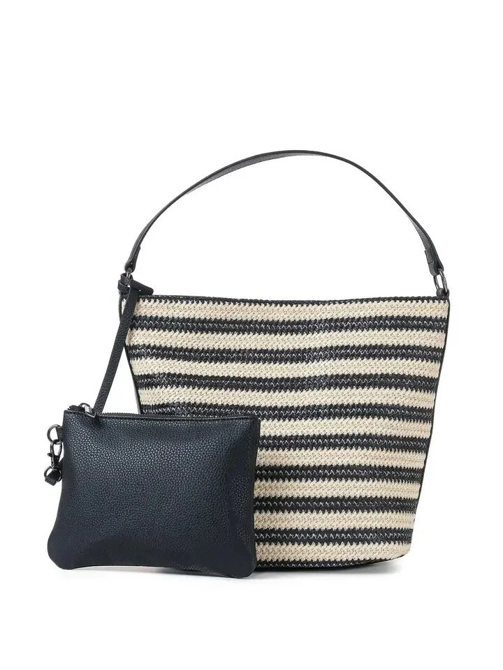 Woven Tote Bag Set with Matching Pouch