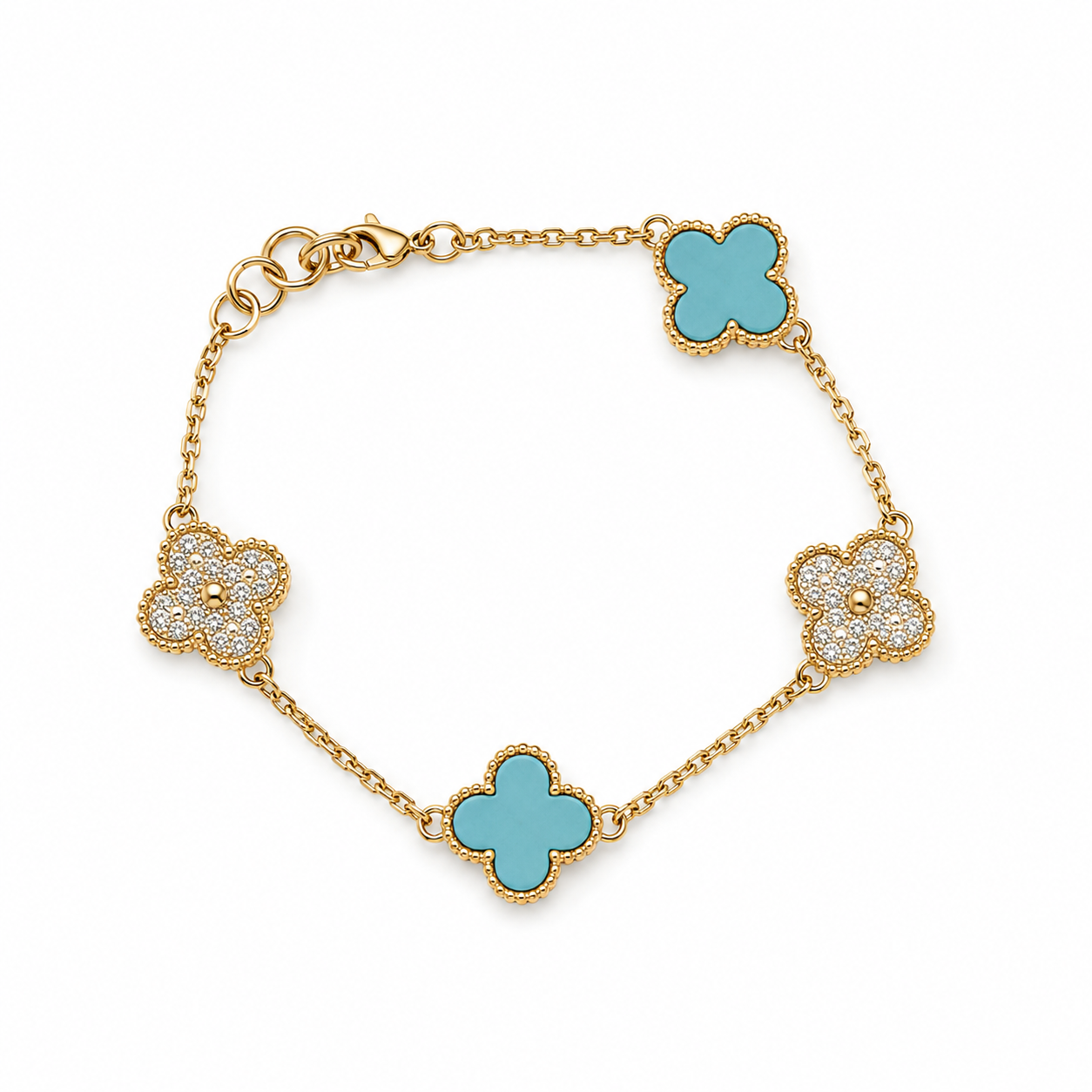 Teal Floral Bracelet
