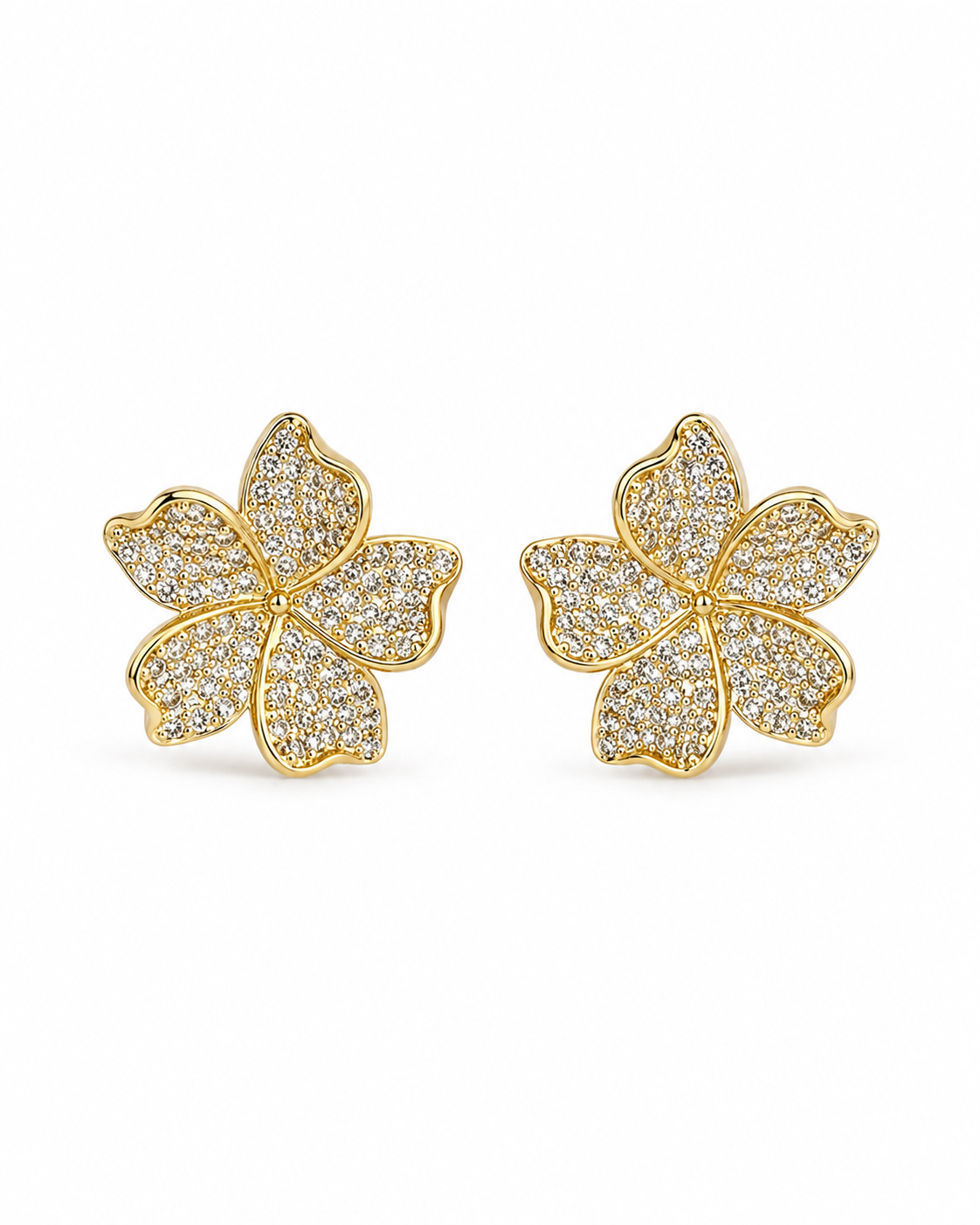 Floral Crystal Stud Earrings
