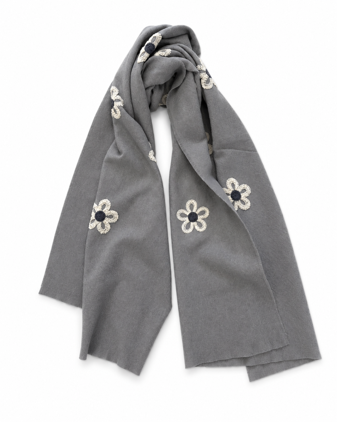 Embroidered Floral Scarf