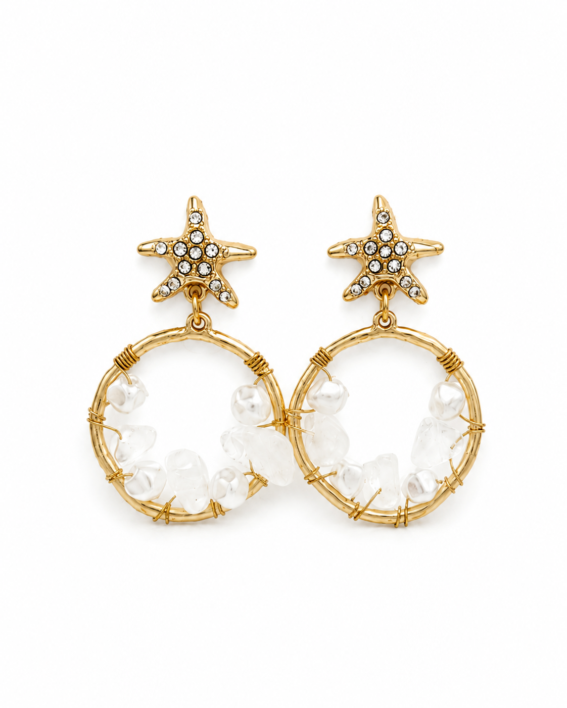 Starfish Gold Hoop Earrings
