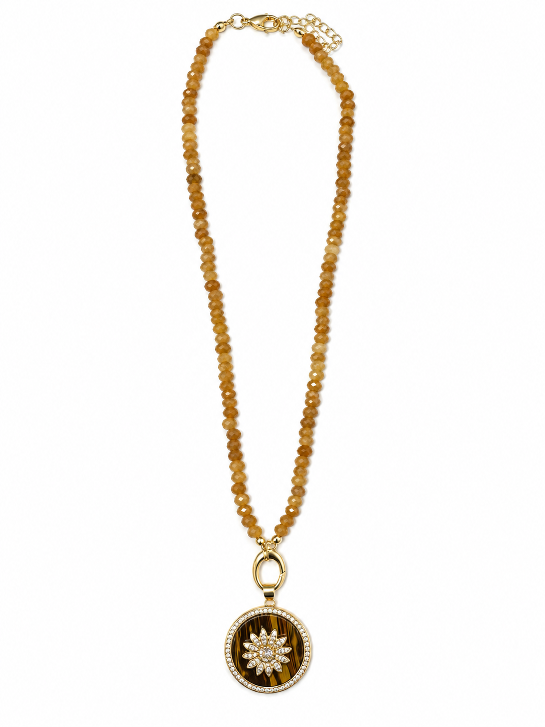 Tiger’s Eye Crystal Pendant Necklace