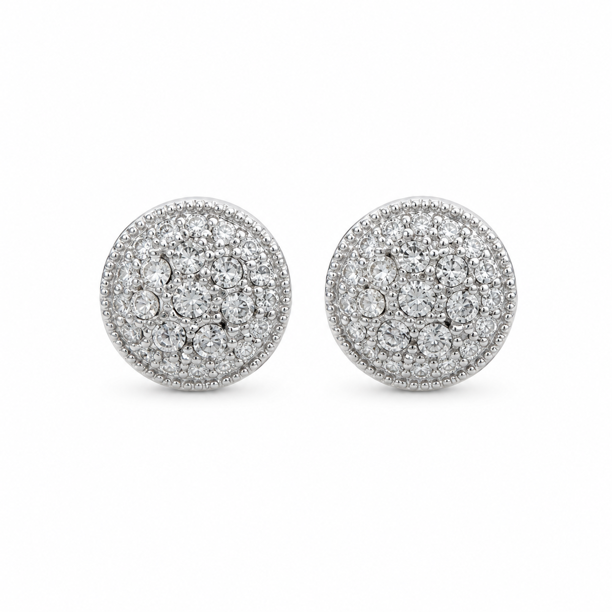 Round Silver Earrings