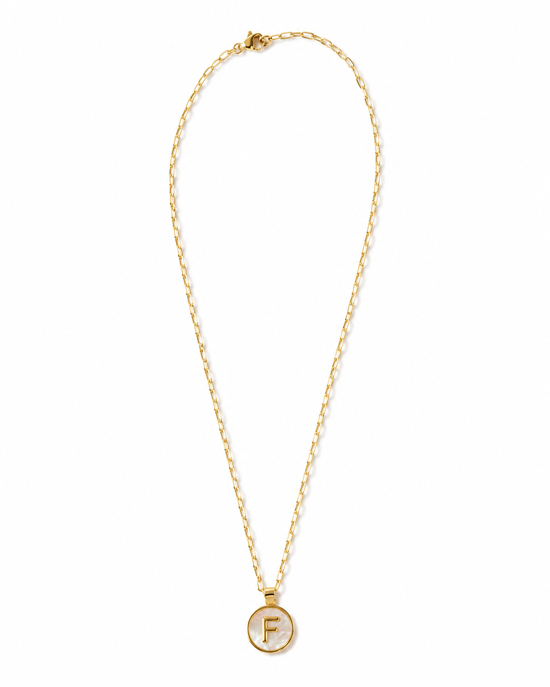 Mother of Pearl Gold Initial Necklace