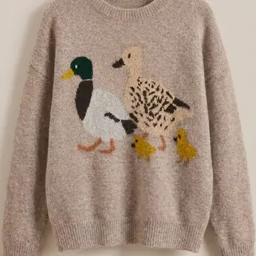 Mallard Duck Intarsia Knit Sweater
