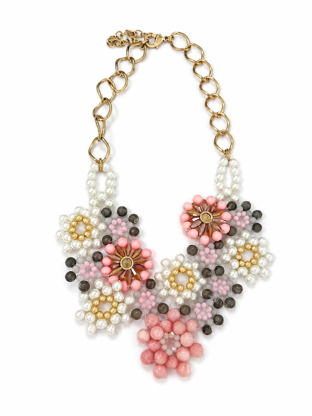 Multicolor Flower Costume Necklace