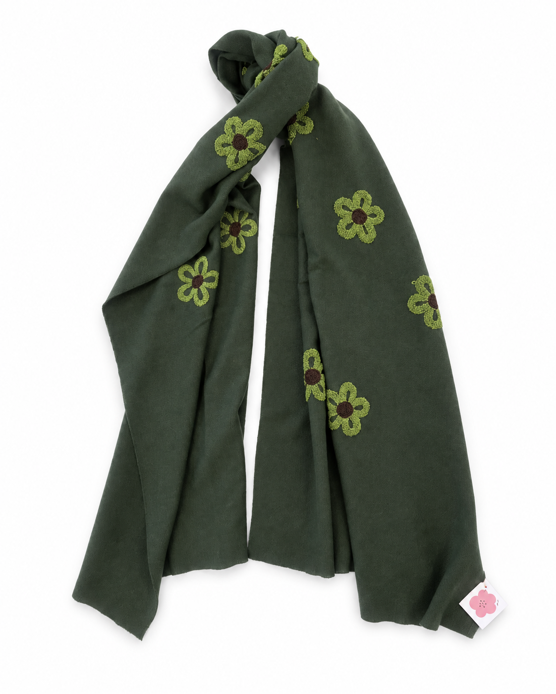 Floral Embroidered Scarf