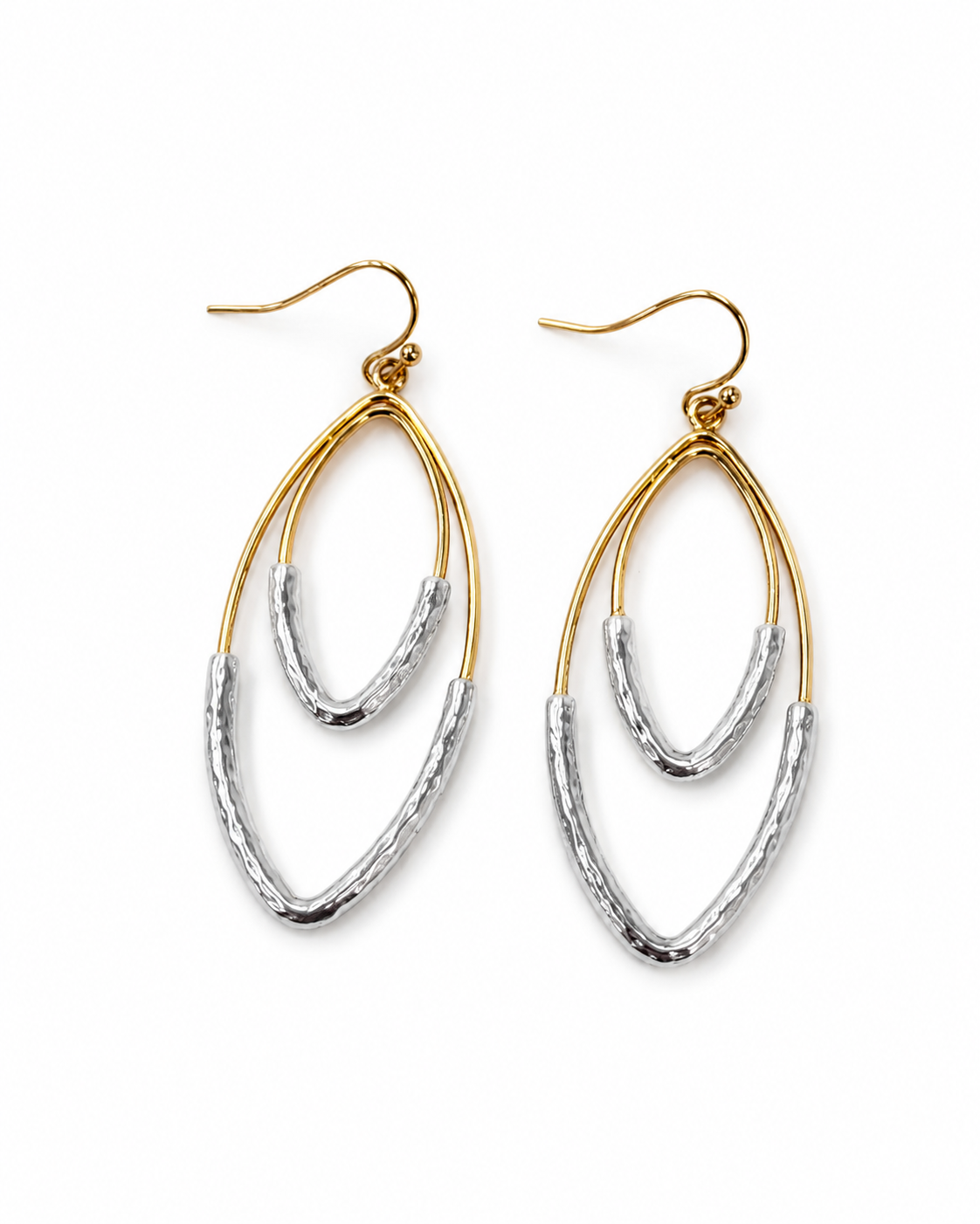 Gold and Silver Layered Earrings